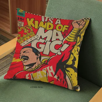 Ilustrácia vankúš Vankúš Mäsiar Billy Kráľovná spevák Freddie Mercury tematické tvorivé plagát, Dekorácie, vankúšiky