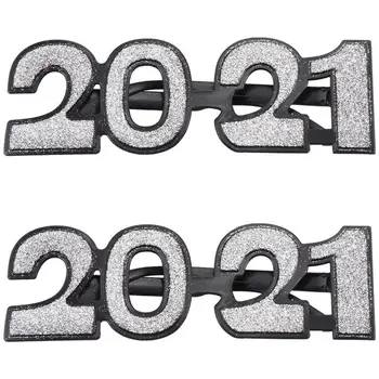 4Pcs/2KS 2021 Šťastný Nový Rok Vtipné Okuliare Rekvizity Okuliare Cosplay Party Rekvizity 2021 Okuliare Okuliare Rekvizity