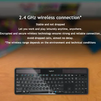Nové Originálne Logitech K750 Solárne 2.4 GHZ Wireless Keyboard svetelnej Energie Napájanie Vhodný Pre Počítač Office
