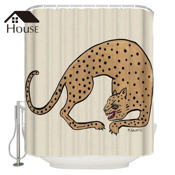 BIGHOUSES Sprchový Záves Gepard Textílie Sprchový Záves s 12 Háčiky Domova