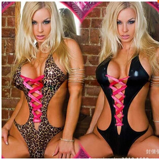 Doprava zadarmo Sexy spodnú bielizeň leopard kožené bikiny, plavky ženy pól tanečné oblečenie QF105