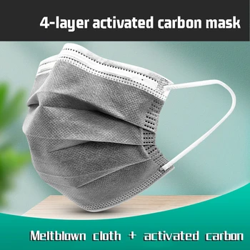 Jednorazové uhlím Maska 4-Priedušná Vrstva Prachu-dôkaz Anti-zápach s Taveniny Fúkané ClothNon-Tkanina, Tvár, Ústa Maska