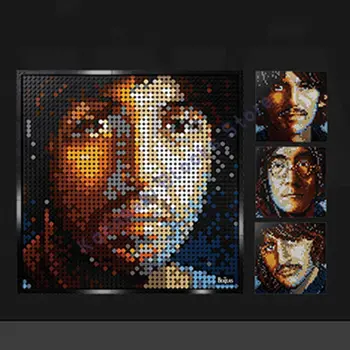 Nové 2933PCS Portrét Pixel Art Kapela Stavebné kamene, Tehly 4 Typ Mozaiky DIY MOC Hračky pre Deti Vianočný Darček Dekorácie Puzzle