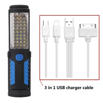 USB Nabíjateľné Svietidlo LED Svietidlo Vonkajšie Práce Stojan Svetlo Magnet Háčik Mobilné energetické Pre Telefón Lanterna US/EU/UK Plug Svetlá