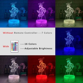 Najnovšie 3D Led Nightlights BUNNY DIEVČA SENPAI MAI SAKURAJIMA KAWAII Multi Farby Lampara Na Vianoce Darček ANIME Svetlo Lampy