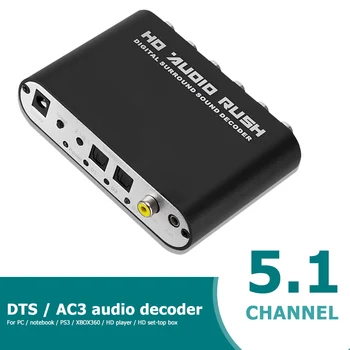 5.1 CH AC3, DTS Dolby true HD Audio Dekodér Koaxiálny Digitálneho na Analógový signál RCA Adaptér pre PS3, Xbox360 PC Notebook DTS, AC3 Audio Dekodér
