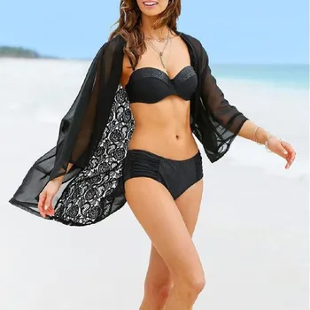 Nové Modely Šifón Pláž Cape Župan de Plage Ženy Plaviek Čipky Sexy Pláži Pončo Plavky Coverup Saida de Praia #Q119