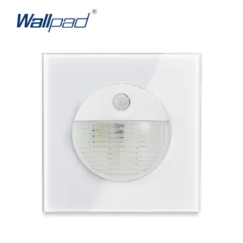 Wallpad Snímač Pohybu Footlight Prepínač Chodby, Kútik na Čítanie Wall Light Switch Krištáľové Sklo Panel 220V 3W