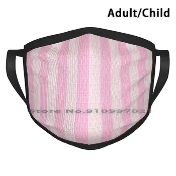 Populárne Ružové Pruhy Non-Jednorazové Úst Tvár Masku Pm2.5 Filtrov Pre Dieťa Dospelé Dievčatá Biely Vzor Vzory Klasické Vertikálne