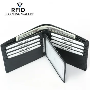 Nová karbónová PU Kožené ID Kreditnej Karty Držiteľ Tri-fold RFID Blokovanie Peňaženky Kryt vodičský Preukaz Kabelku