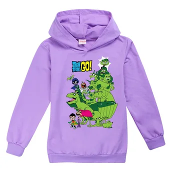 Chlapci Hoodie Teening Titans Choď Deti Oblečenie Cartoon Robin Zviera Chlapec Cyborg Starfire Dievčatká Hoodies Chlapcov Mikina Topy Tees