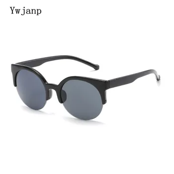 Ywjanp 2018 Nové Mužov High-end Značky cat eye Glasses Ženy cestovanie módne slnečné Okuliare, Športové bežné pol rámom slnečné okuliare UV400