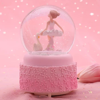 Balet Girl 3D Externé Zase Crystal Ball Figúrky Tanečník Lady Miniatúrny Model Music Box Svadobné Dekorácie, Remeselné Darček k Narodeninám