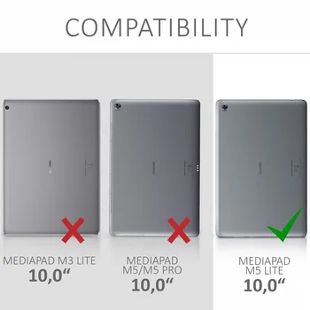 Pre Huawei MediaPad M5 Lite 10 BAH2-W19/L09/W09 Prípade 360 Rotationg Flip Pu Kožené Smart Stand Kryt Pre Media Pad M5 Lite 10.1
