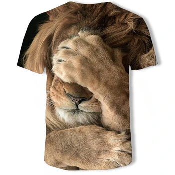 Deti oblečenie Letné 3D animovaný Vytlačené Zvierat, Tiger, lev t tričko pre Chlapcov Streetwear Dospievajúci Chlapci Deti Halloween t tričko