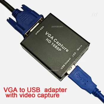 VGA do adaptéra USB prevodník s audio a video zachytávanie karty 1080p Drive-zadarmo high-difinition obrázok quarity