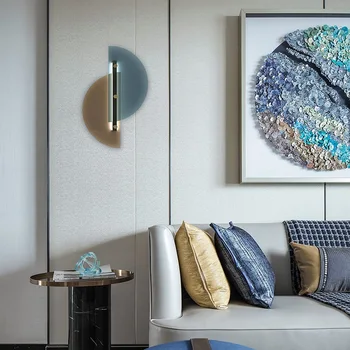Moderný kreatívne nástenné svietidlo sklo farba obývacia izba modré nástenné svietidlo art posteli spálňa dizajnér model izba nástenné svietidlo novinka