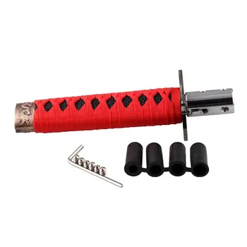 Univerzálny Samuraj Meč Radenie Gombík Shifter Katana Kovové Čierna+Červená 15 cm JDM