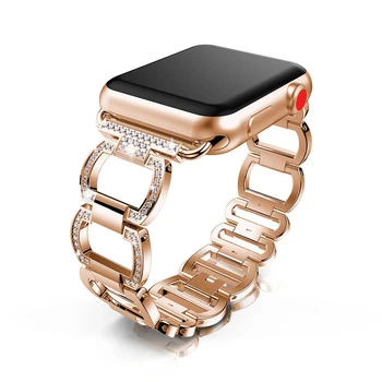 Luxusné odkaz náramok pre Apple hodinky kapela 5/4/3/2/1 iwatch apple hodinky remienok 44 mm 40 mm 42mm 38 mm Diamant Kovový náramok