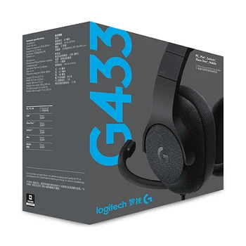 Logitech G433 7.1 Surround Herné Headset Káblové DTS Slúchadlá s Mikrofónom Nintendo Prepínač PS4 Xbox Jednej tablety a mobilné