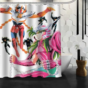 Najlepšie Predať De Saint Seiya Anime Sprchový Záves Polyester Textílie Tlač Kúpeľňa Opony Nepremokavé Kúpeľňa Produkty S Hákom