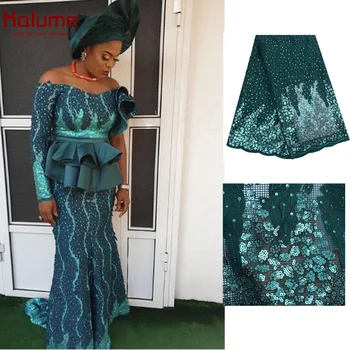 Modrá Afriky Suché Textílie, Čipky 2020 Vysokej Kvality Nigérijský Čipky Textílie S Sequines Francúzskej Čipky Textílie Na Spoločenské Šaty 1798