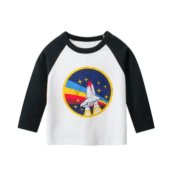 2-9T Batoľa, Dieťa, chlapčeka oblečenie, rakety, Cartoon T Shirt Bežné Bavlnené tričko Deti Tee Jeseň Základné Top Oblečenie