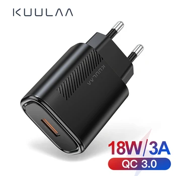 KUULAA 18W Rýchle Nabíjanie Rýchle Nabíjanie QC3.0 USB 2.0 Plug Stene Telefónu Rýchlo Nabíjačka US/EU/UK Konektor Pre iPhone Huawei Xiao