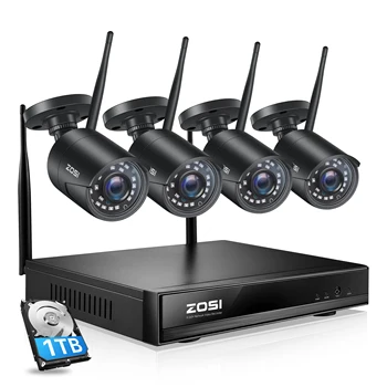 ZOSI H. 265 8CH CCTV IP kamerového Systému, Vonkajšie Bezpečnostné Bezdrôtový kamerový WIFI NVR Auta 1080P 2MP P2P Nočné Videnie Nastaviť