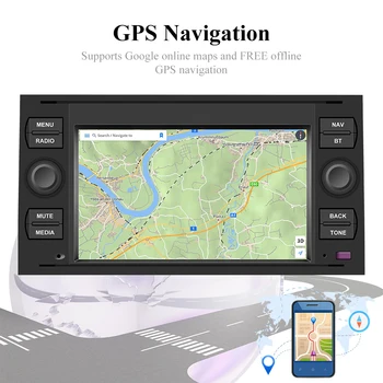 Hikity 2+32GB 2 Din autorádia Wifi Android autorádia GPS Navigácie Multimediálny Prehrávač Pre Ford Focus 2 Mondeo, C Max, Kuga, Fiesta