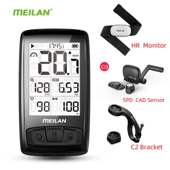 Bezdrôtové Požičovňa Rýchlomer Meilan M4 a S1 zadné svetlá, Tachometer Monitor Srdcovej frekvencie Snímač Rýchlosti kadencie Nepremokavé Stopky