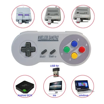 2020 Bezdrôtový Gamepads 2.4 GHZ Joypad Ovládač ovládač pre Super Nintendo SNES Klasické MINI Konzoly, diaľkové Príslušenstvo