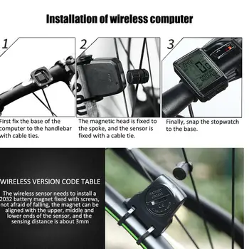 Nepremokavé Cyklistické počítače Bezdrôtový MTB Bike Cyklistické počítadlo kilometrov Stopky Požičovňa Rýchlomer Hodinky LED Digitálne Sadzba