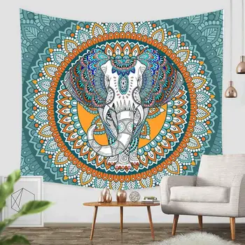 Mandala Jedinečný Kvetinový Gobelín Indickej Bavlna Koľaji Dekor