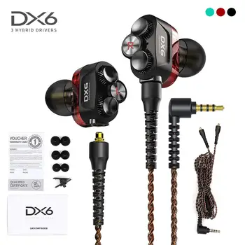 Plextone dx6 Odpojte Káblové Slúchadlá 3,5 mm Hybrid HiFi DJ gaming headset Stereo Hudby Hlboké Basy Šumu slúchadlá pre mmcx