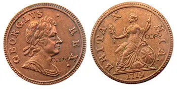 UK súbor(1719-1724) 6pcs,Prehliadanie British Mince George som,veľmi zriedkavé kópiu mince