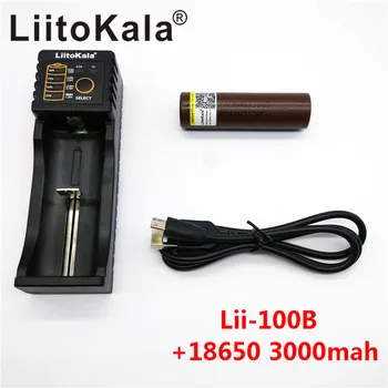 LG HG2 nový, originálny 18650 lítiová batéria 3.7 V 3000 mAh nabíjateľné batérie 30A + Lii-100B 18650 nabíjačky