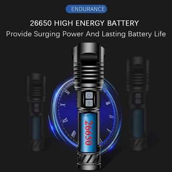 NOVÉ XHP100 taktická baterka XHP90 výkonné led Nabíjateľná baterka 18650 led baterkou XHP90.2 Led svietidlo 26650 tábor Horák