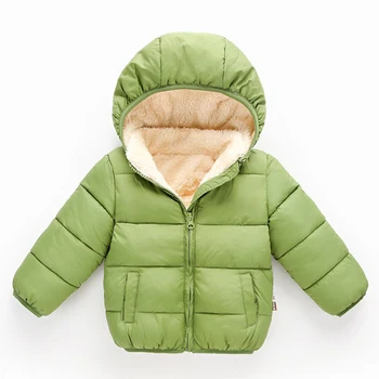 Baby Chlapci, Dievčatá Zimný Kabát 1-4 ročné Deti Čalúnenia Velvet Teplé Bundy Odstránené Kapucňou Bavlna Čalúnená vrchné oblečenie Detí Oblečenie