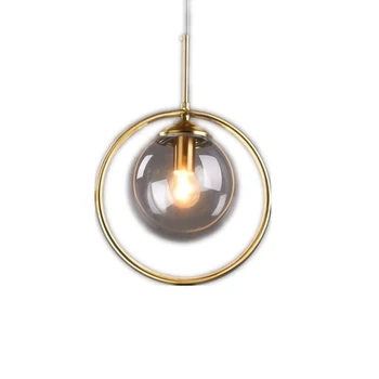 Moderné Zlato, Sklenený Prívesok lampa kolo loptu Zrkadlo Loptu Svetla/Fancy Moderný prívesok svetlo pre Obývacia Izba Závesné Svietidlá