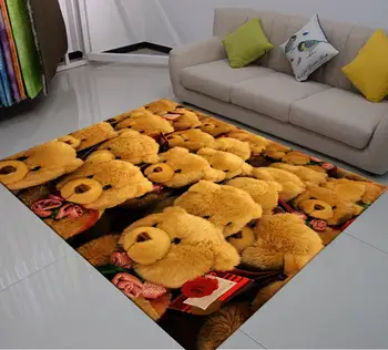 Cartoon Teddy Vstup Doormats 3D Tlač Bábika Deti Spálňa Hracie Koberce, Vlastné Podlahové Rohože pre Obývacej Izby, Spálne, Kuchyne, Koberce,