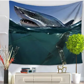 Podmorský Svet SharkTapestry Kvet Stene Visí Izba Tichom Koberec Koľaji Umenie Tapisérie Domáce Dekorácie Príslušenstvo