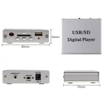 Ľahká Hliníková Zliatina Zosilňovač, 2 Kanály, MP3, SD, USB, Audio Prehrávače, Čítačky 3,-Elektronické Tlačidlové Ovládanie s Diaľkovým