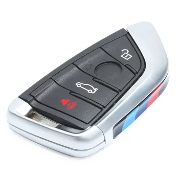 KEYECU 4 Tlačidlá 433MHz Diaľkové Auto príveskom na BMW X5 X6-2016 s key uncut čepeľ FCCID: NBGIDGNG1, Čierna