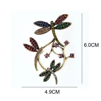 CINDY XIANG Vintage Drahokamu Malé Dragonfly Brošňa Pre Ženy Zimné Šperky Hmyzu Pin Brošňa 4 Farby k Dispozícii Dobrý Darček