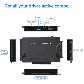 Pevného Disku, Univerzálny Adaptér Converter USB3.0 na SATA / IDE Externé Tri Jednotky Pevného Disku 1 Jednotka 3 500MB/S EÚ a USA e30