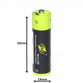 ZNTER 1,5 V AA Nabíjateľná Batéria 1700mAh USB Nabíjateľné Lítium-Polymérová Batéria, Rýchle Nabíjanie cez Micro USB Kábel