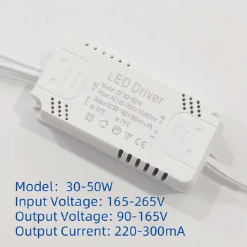 LED ovládač napájanie Plochý Panel LED Driver Adaptér Pre Osvetlenie 8-24W 30W 36W 50W 60W 80W AC220V Non-Izolačný Transformátor