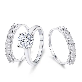 2021 nový príchod 925 sterling silver 3 kusy svadobné zásnubný prsteň sady pre ženy prst módne kapela osobné R4324