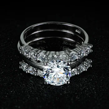 2021 nový príchod 925 sterling silver 3 kusy svadobné zásnubný prsteň sady pre ženy prst módne kapela osobné R4324